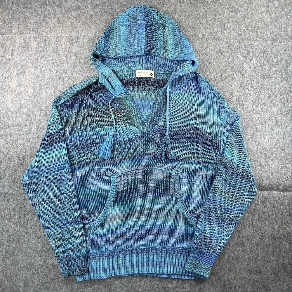 Back Beat‎ Co Hoodie Sweatshirt Women's XS/S Blue Sustainable Knit Viscose USA
